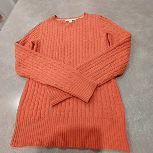 MERONA Women's Orange Cable Knit Crew Neck Long Sleeves Sweater -  Size SML